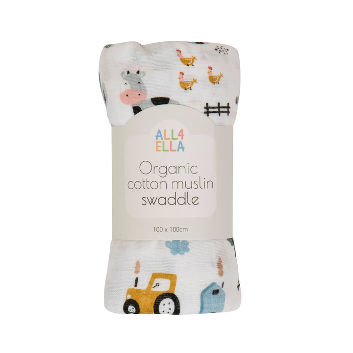 Organic Swaddle - Barnyard