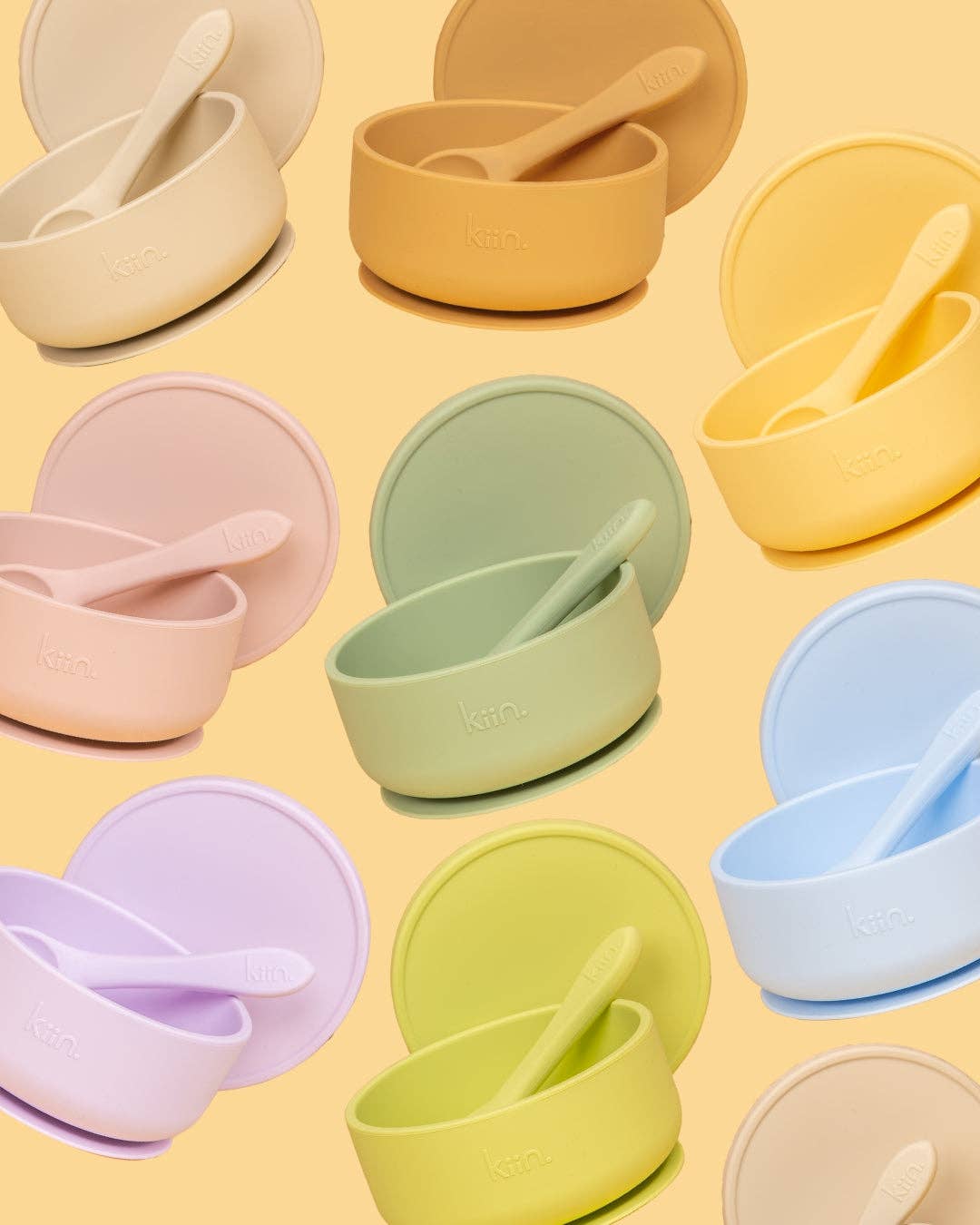 Silicone Suction Bowl with lid + Spoon Set