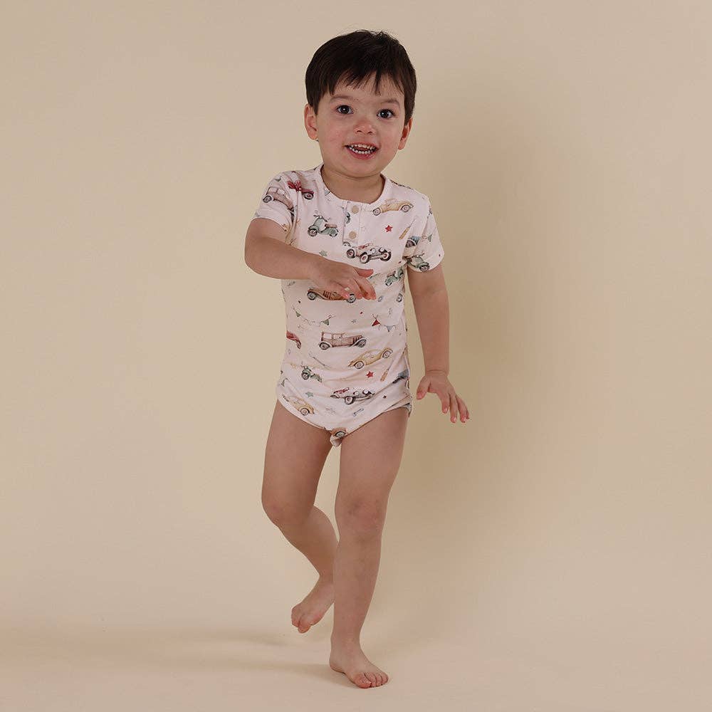 Vintage Cars Short Sleeve Organic Bodysuit