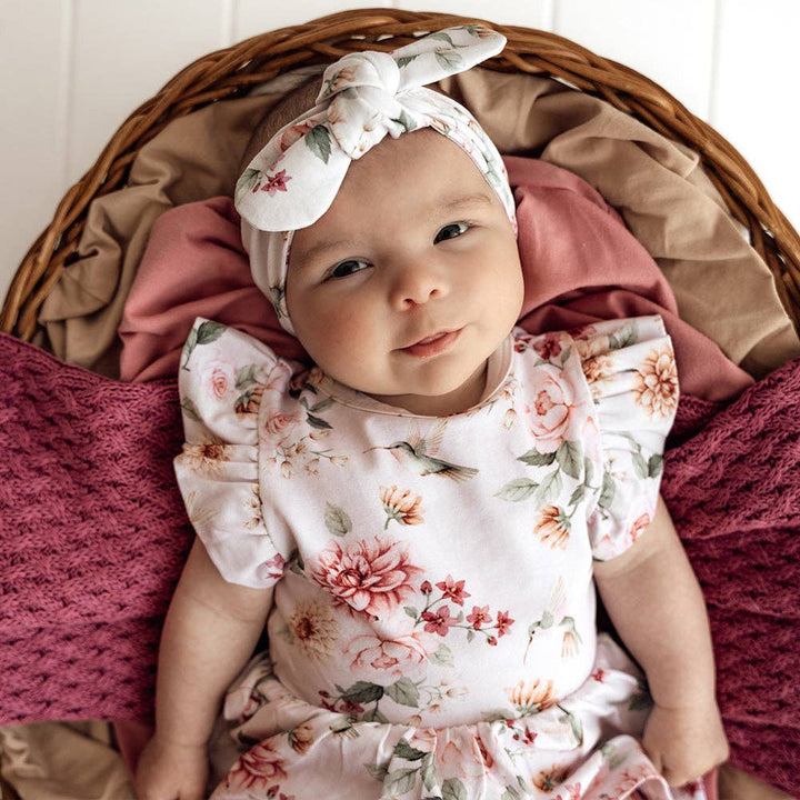 Birds & Blooms Short Sleeve Organic Dress