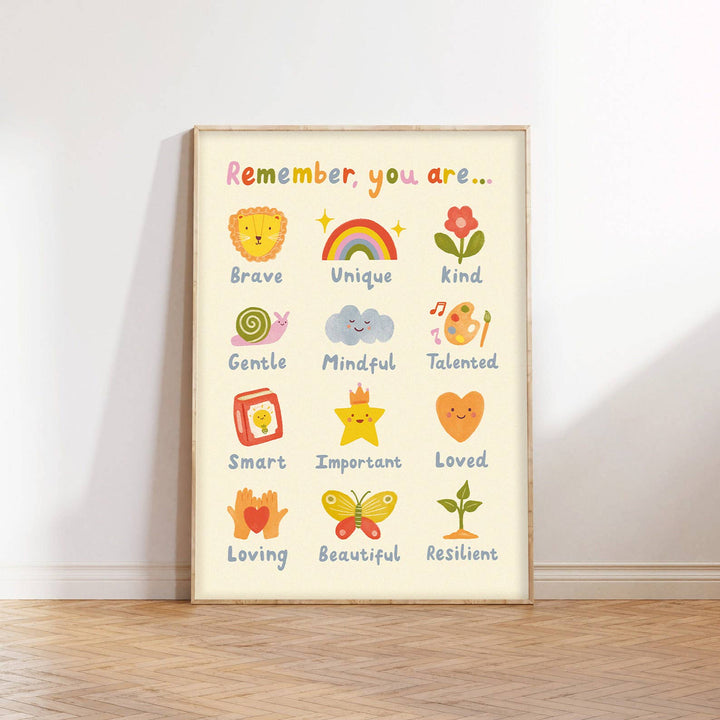 Remember, You Are Print - Modern Educational Kid's Wall Art 