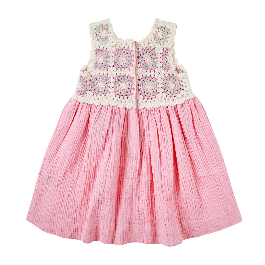 Crochet Woven Dress - Strawberry