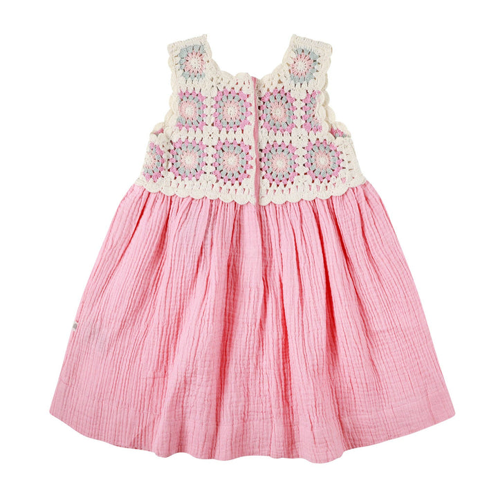 Crochet Woven Dress - Strawberry