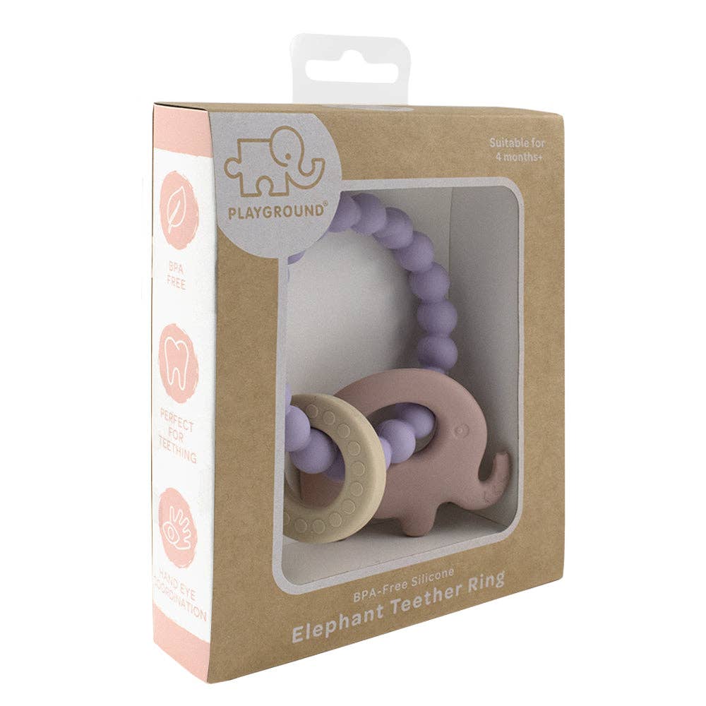 Silicone Elephant Teether Ring - Lilac