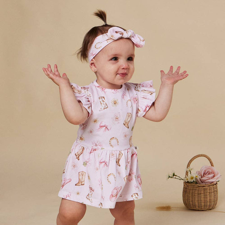 Boots & Bows Short Sleeve Organic Dress
