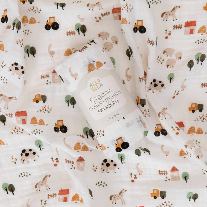 Organic Swaddle - Country Farm