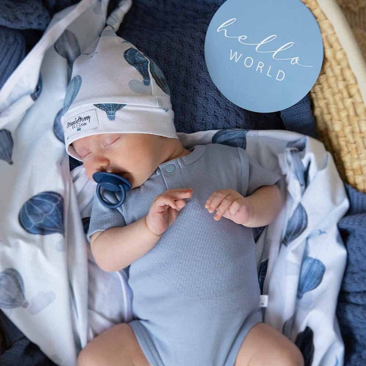 Cloud Chaser Baby Jersey Wrap & Beanie Set