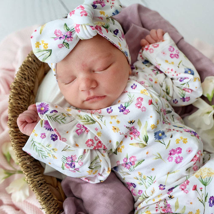 Gracie Organic Snugglesuit Convertible Romper with Frill