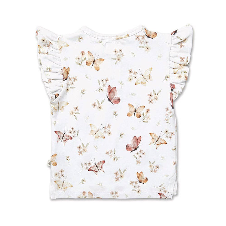 Butterfly Organic Short Sleeve Top with Frill