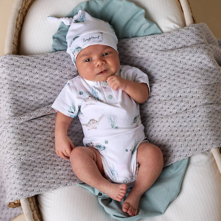 Turtle Short Sleeve Organic Bodysuit