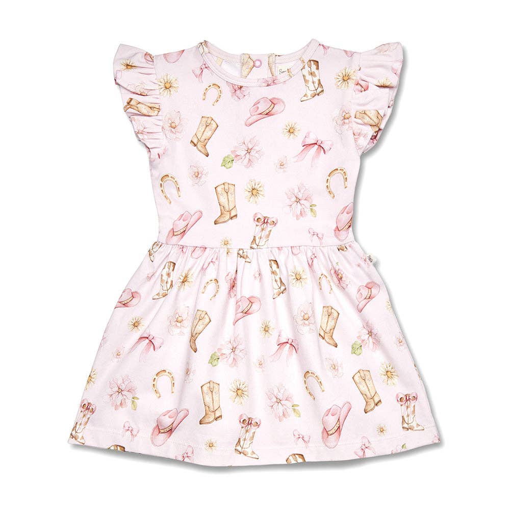 Boots & Bows Short Sleeve Organic Dress