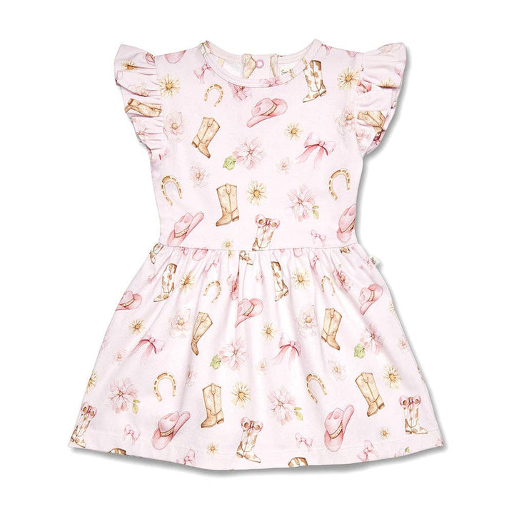 Boots & Bows Short Sleeve Organic Dress