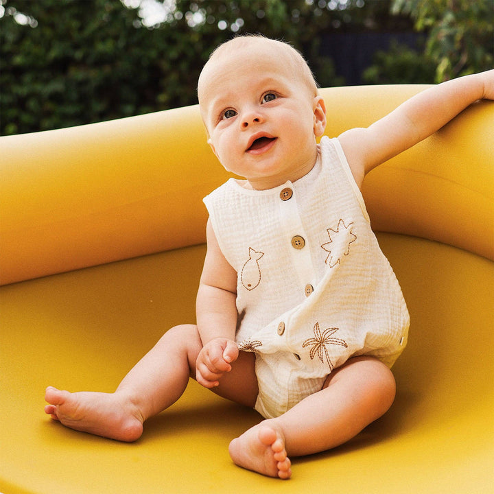 Sleeveless Woven Shortall - Coconut