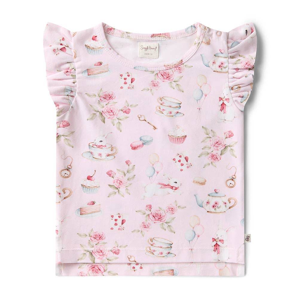 Alice’s Tea Party Organic T-Shirt with Frill
