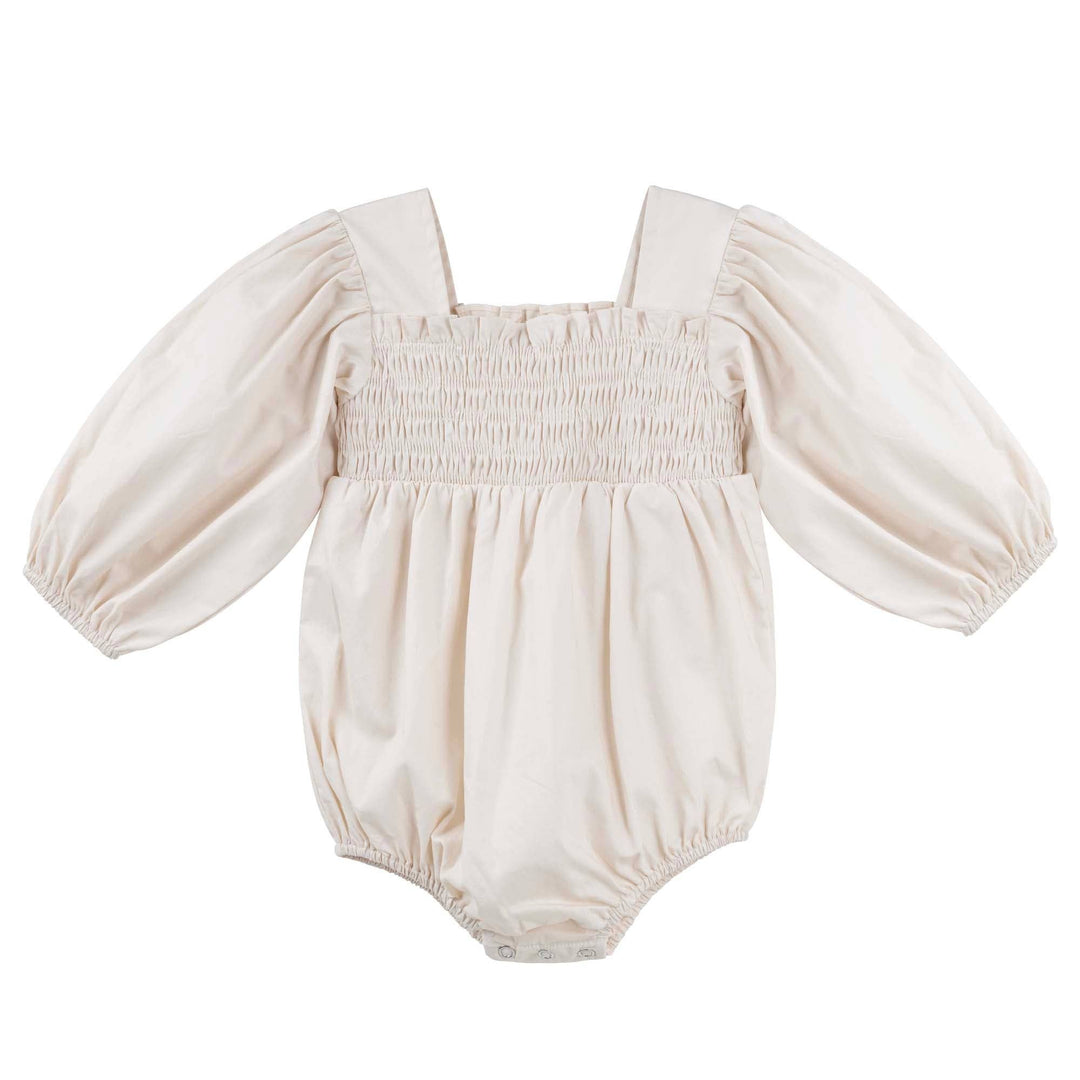 Lily L/S Puff Sleeve Romper - Ecru