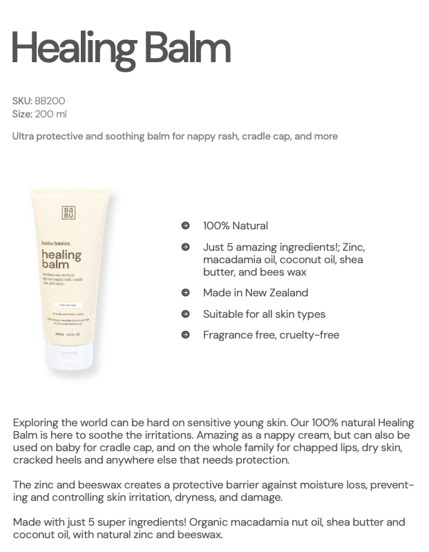 Healing Balm (200ml) natural ingredients