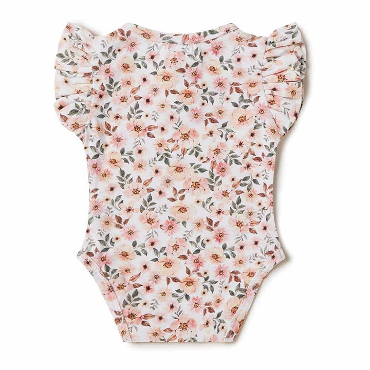 Spring Floral Short Sleeve Organic Bodysuit