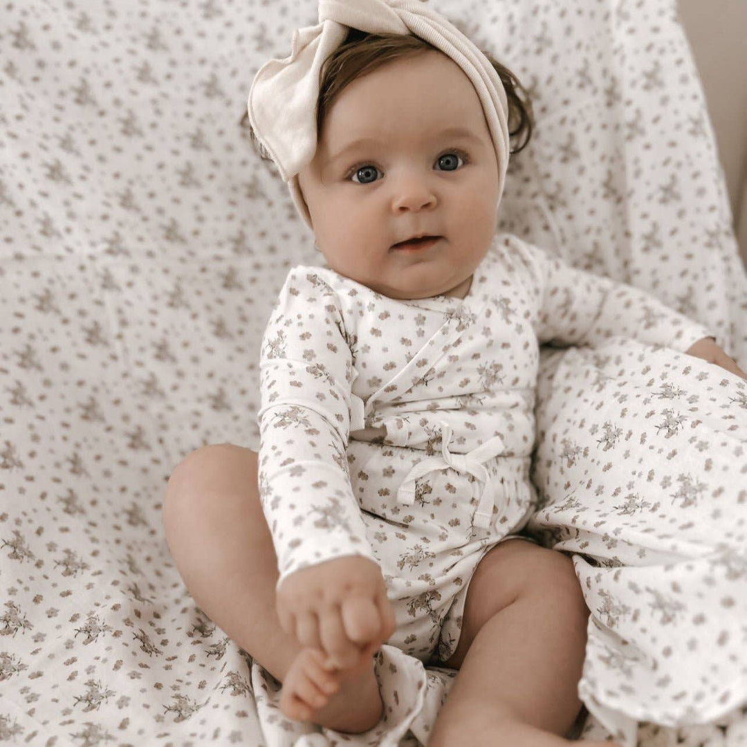 Bamboo/Organic Cotton Kali Bodysuit - Vanilla Bouquet
