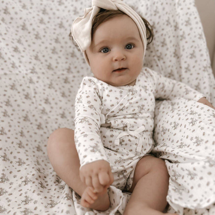 Bamboo/Organic Cotton Kali Bodysuit - Vanilla Bouquet