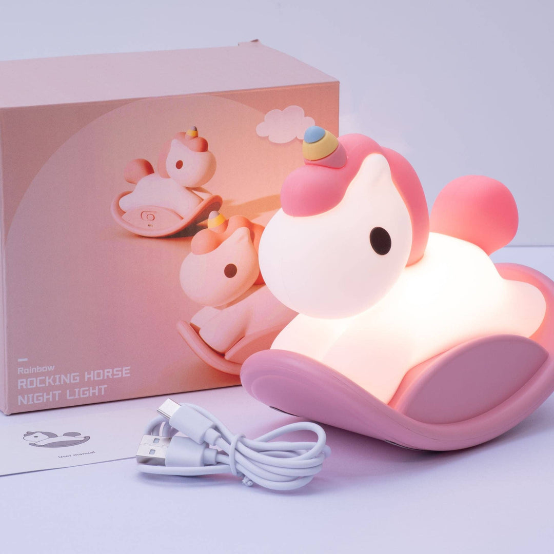 LED Night Light USB Rechargeable Touch Control Bedtime Lamp - Rocking Horse