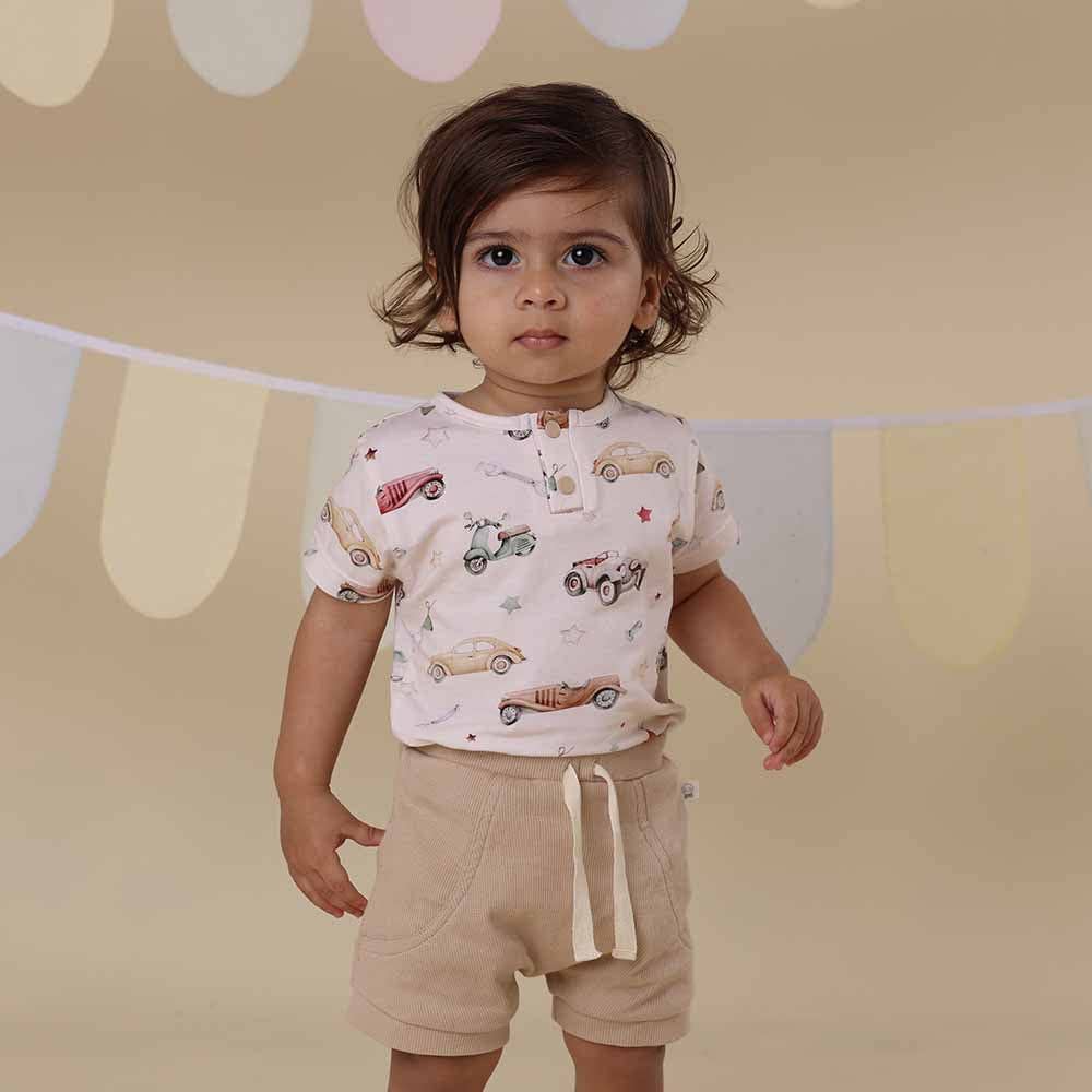 Vintage Cars Short Sleeve Organic Bodysuit