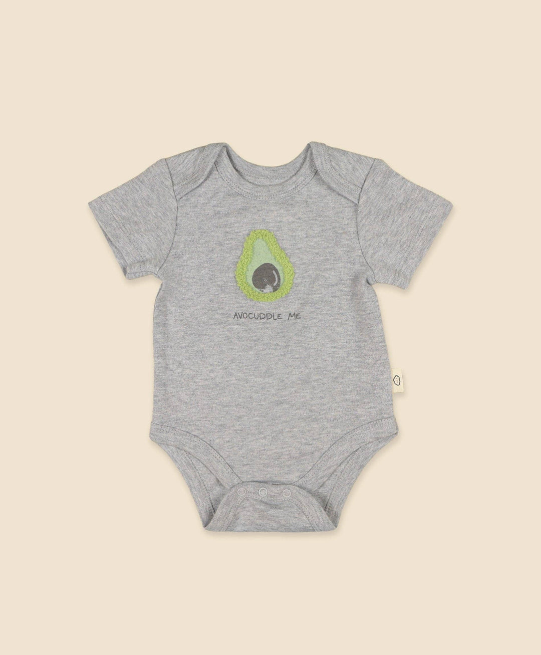 Heather Grey Short Sleeve Bodysuit Baby- Chenille Avocado