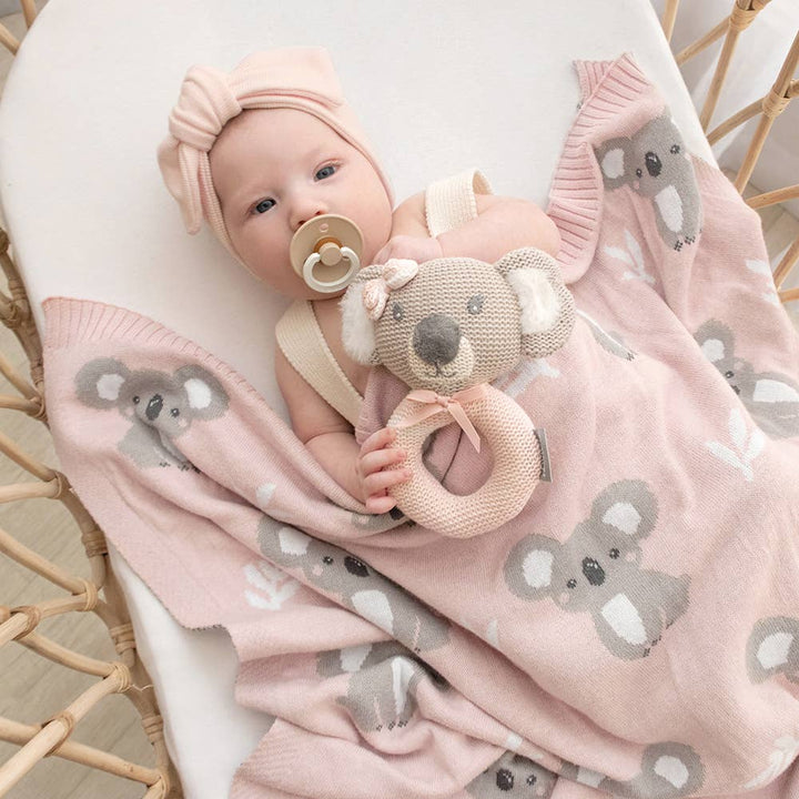 Australiana Baby Blanket - Koala/Blush