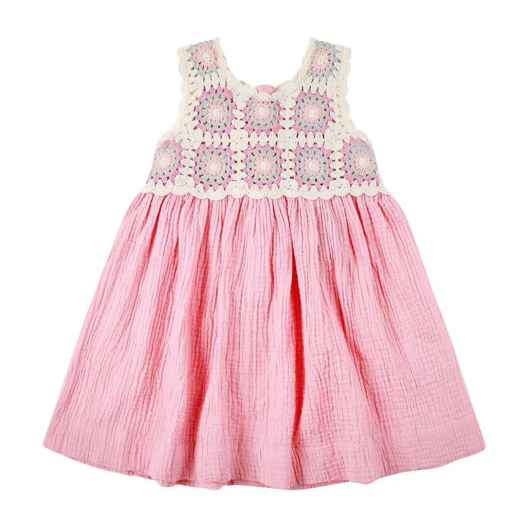 Crochet Woven Dress - Strawberry