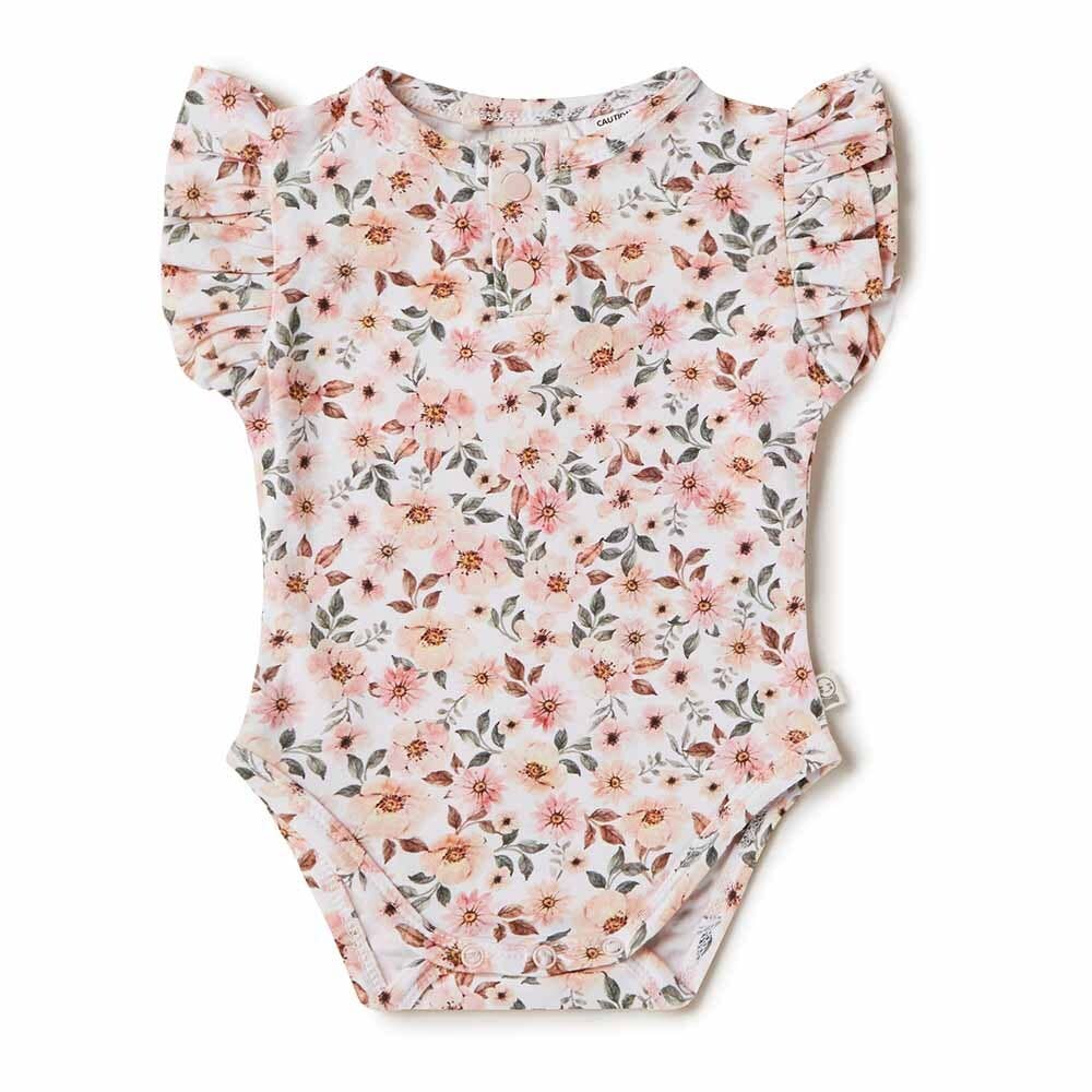 Spring Floral Short Sleeve Organic Bodysuit