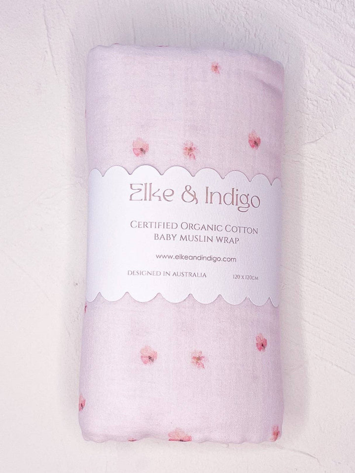 Organic Cotton Muslin Wrap - Blossom