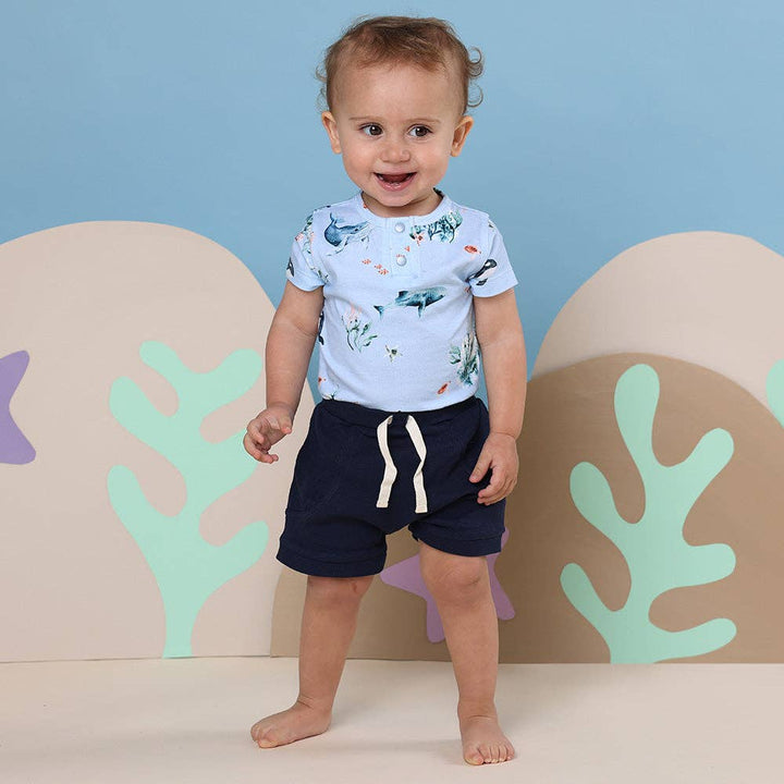 Blue Ocean Short Sleeve Organic Bodysuit