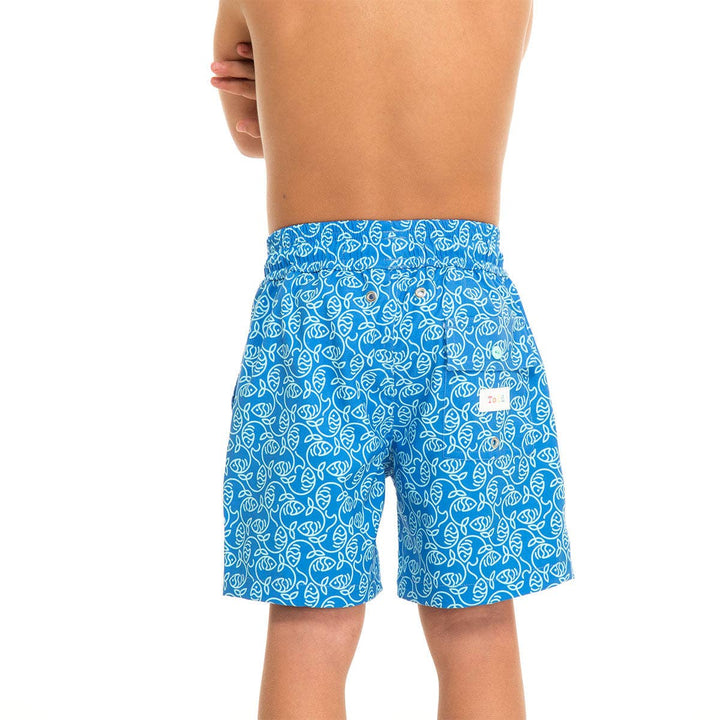 Blue Essential Fishes Boy's Swim Shorts