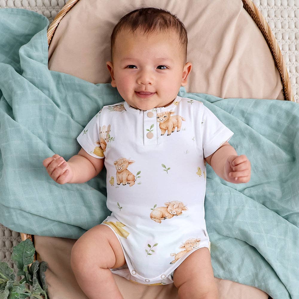 Highland Cows Short Sleeve Organic Bodysuit