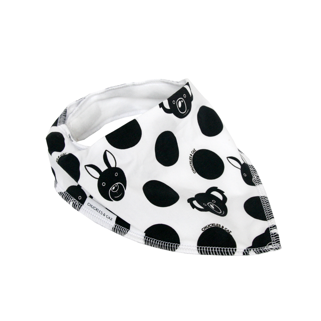 Australian Animal Polka Dot Dribble Bib