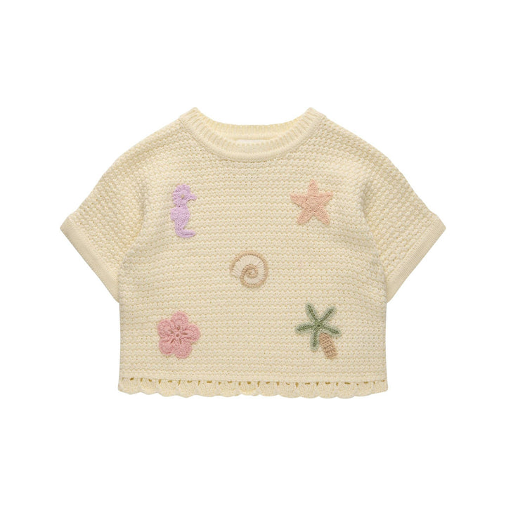 Girls Crochet Top - Coconut