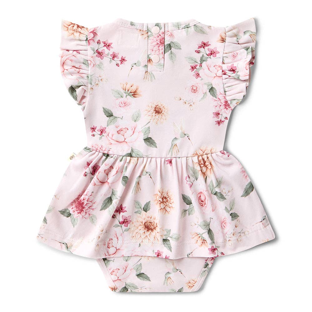 Birds & Blooms Short Sleeve Organic Dress