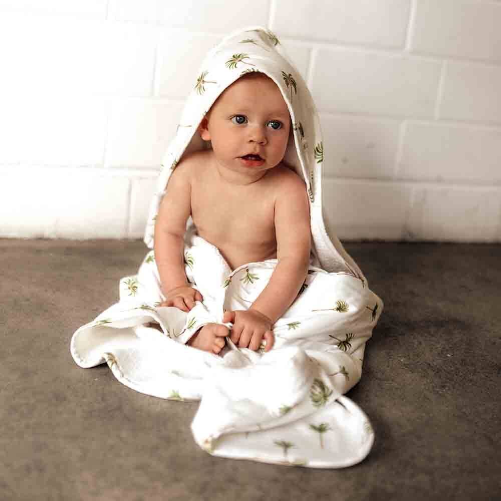 Green Palm Organic Hooded Towel