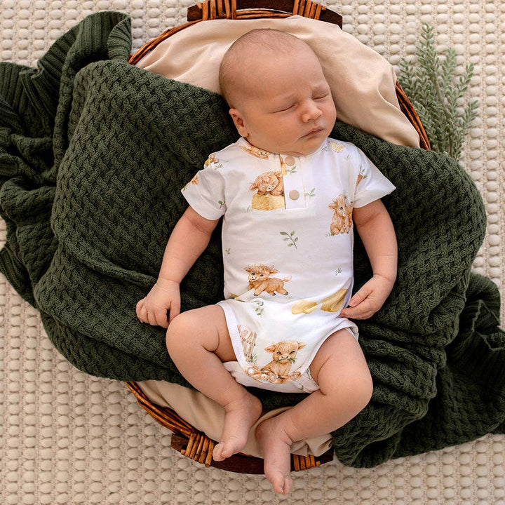 Highland Cows Short Sleeve Organic Bodysuit