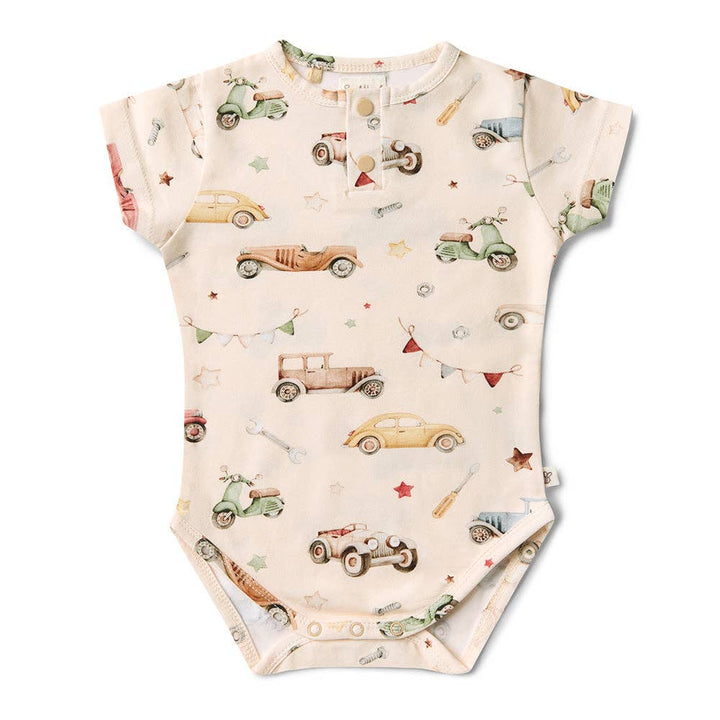 Vintage Cars Short Sleeve Organic Bodysuit
