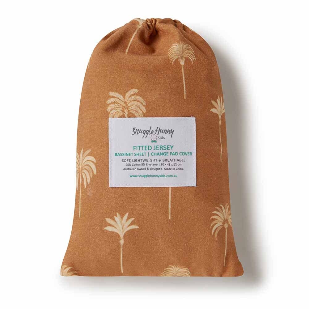 Bronze Palm Bassinet Sheet / Change Pad Cover