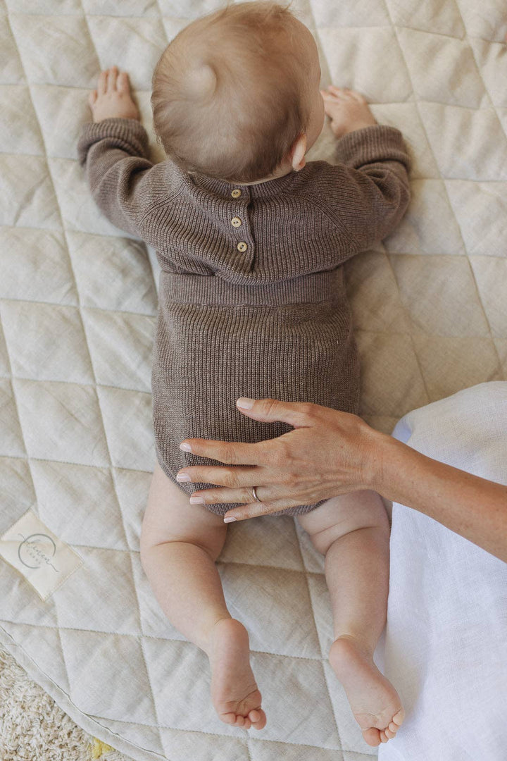 Oatmeal & Gingham - French Linen Baby Play Mat