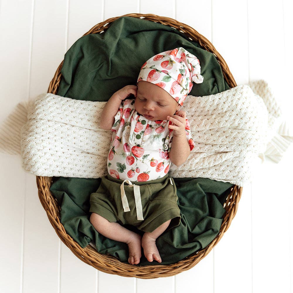 Strawberry Short Sleeve Organic Bodysuit