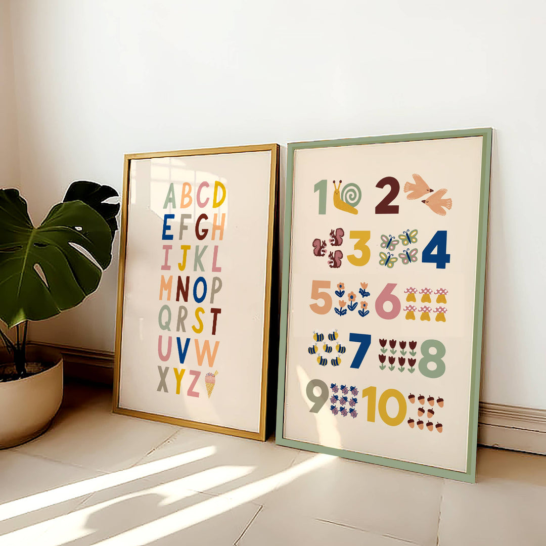 1-10 Numbers Print - Modern Educational Kid's Wall Art