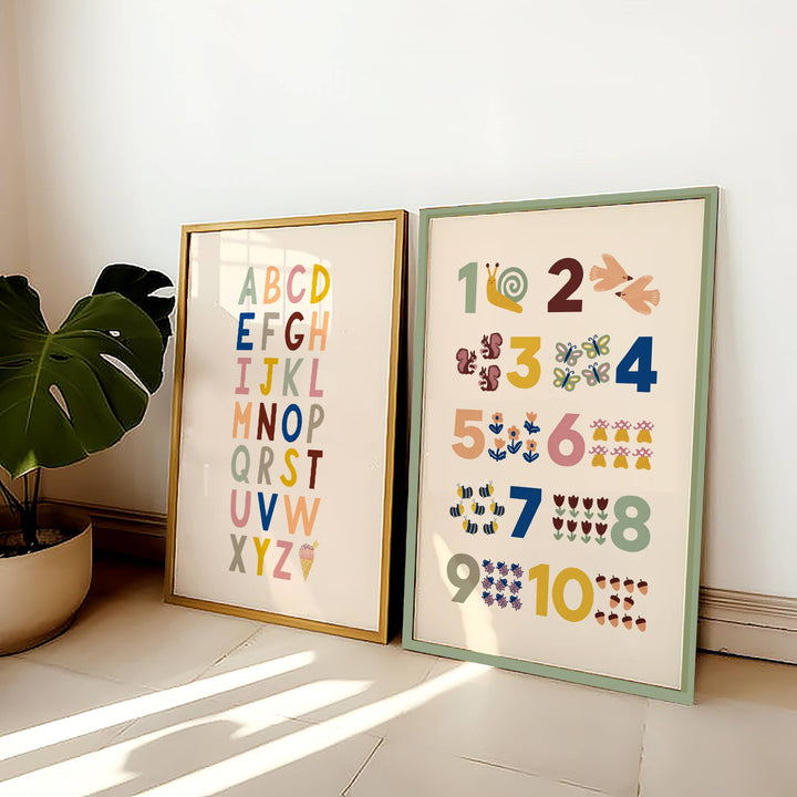 1-10 Numbers Print - Modern Educational Kid's Wall Art