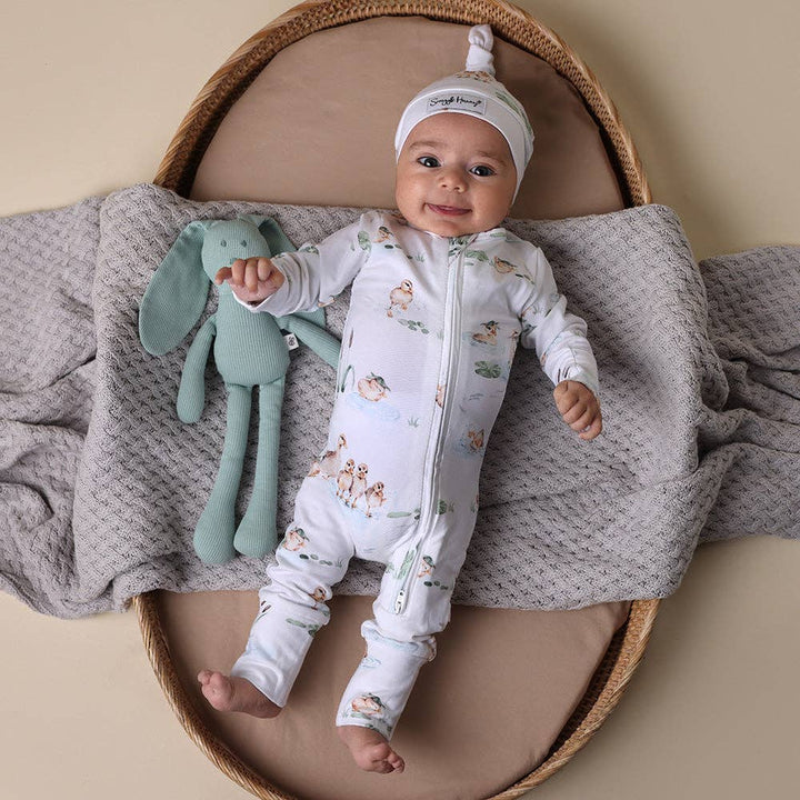 Duck Pond Organic Snugglesuit Convertible Romper: Size 1