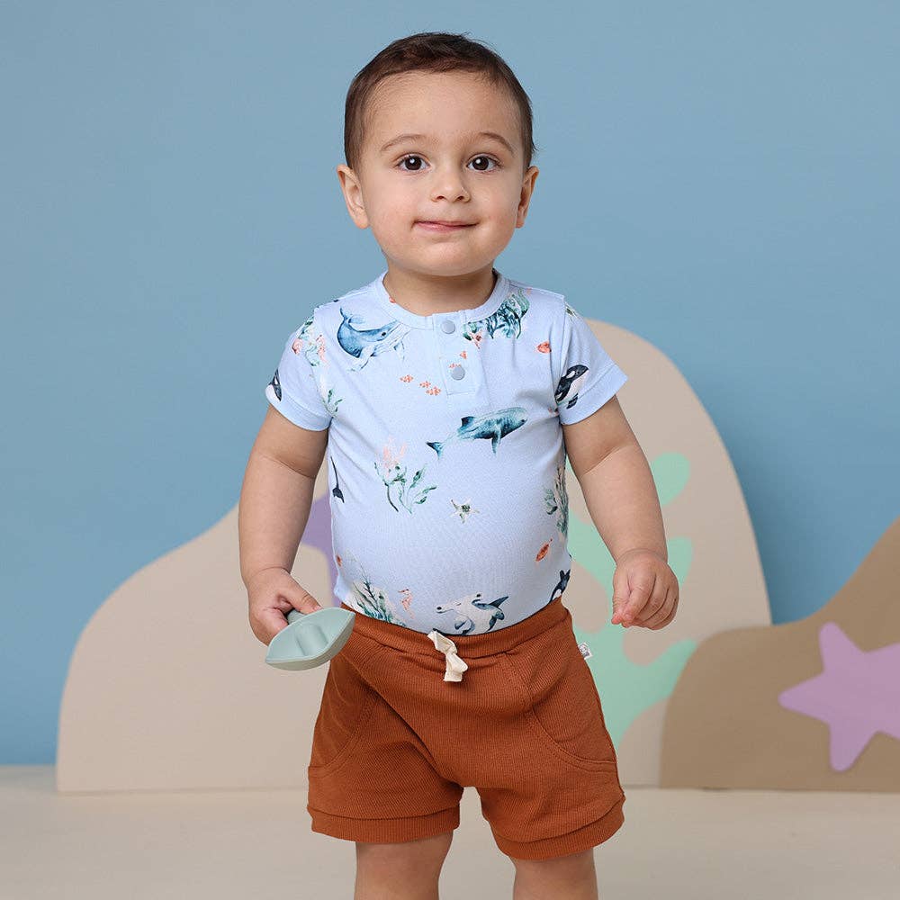 Blue Ocean Short Sleeve Organic Bodysuit