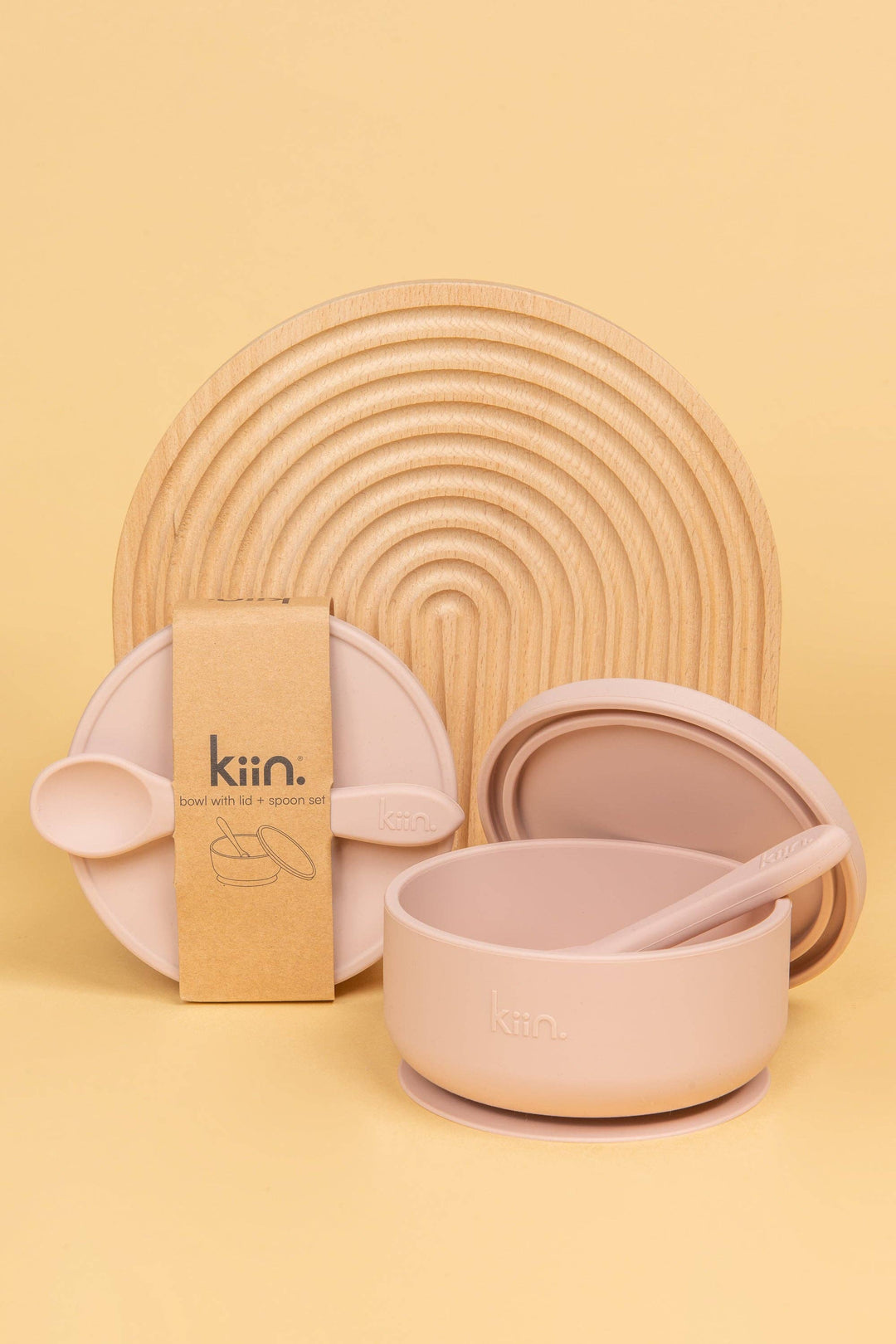 Silicone Suction Bowl with lid + Spoon Set
