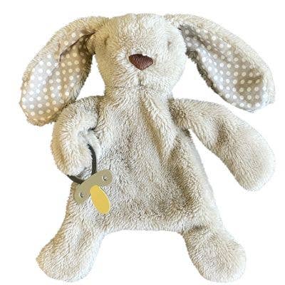 Bunny Comforter with Dummy Holder - Beige/Grey - 30cm