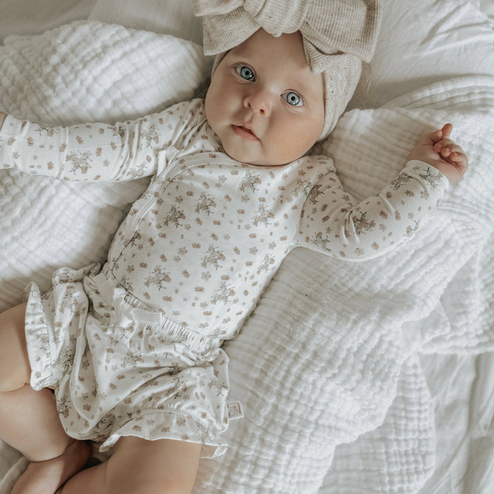 Bamboo/Organic Cotton Kali Bodysuit - Vanilla Bouquet