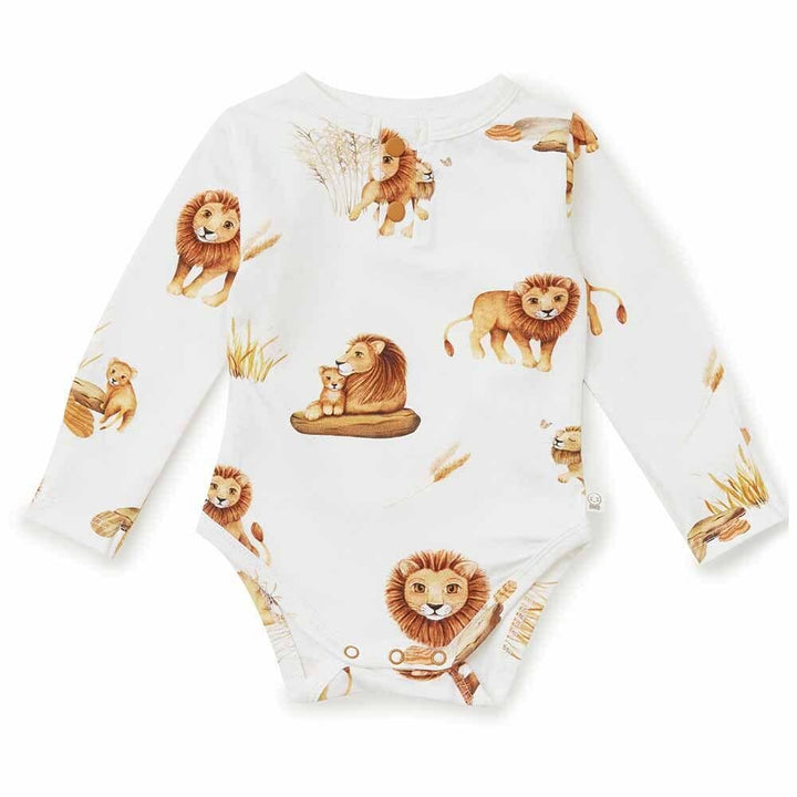 Lion Long Sleeve Organic Bodysuit